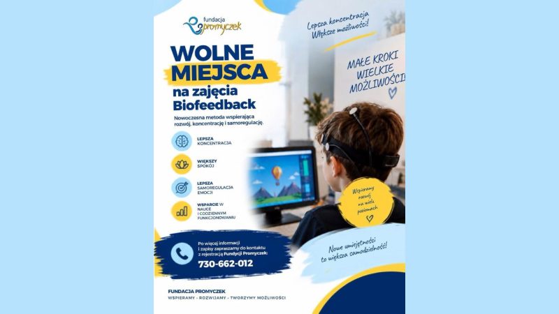 Zajęcia Biofeedback dla dzieci w Fundacji Promyczek