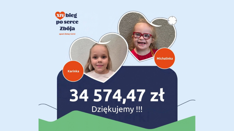 Podsumowanie XIV Biegu po Serce Zbója i zbiórki 34 574,47 zł dla Michalinki i Karinki